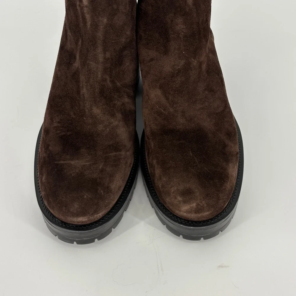 La Canadienne Weave City Dry Waterproof Suede Boots Brunette Brown Women Size 11